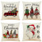 NIULAA 4 Stück Kissenbezug Weihnachten 40x40, Weihnachten Kissenbezug Dekokissen Couch Weihnachtsdeko Kissenhülle Weihnachtskissenbezug Leinen Sofa Kissen Weihnachten Couchkissen