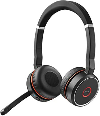 Jabra Evolve 75 SE Stereo Wireless Headset - Bluetooth Headset with Noise-Cancelling Microphone, Active Noise Cancellation - MS Teams Certified, Works with All Other Platforms - Black