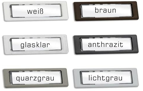 LIRA Namensschild EXTRA FLACH für Briefkasten und Klingel Anlagen (Außenmaß: 74,5 x 22mm; Einbaumaß: 71,3 x 19,3mm)