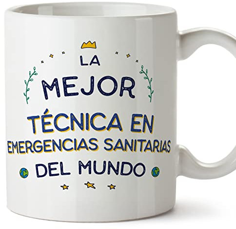MUGFFINS Tazas para TÉCNICA EN EMERGENCIAS SANITARIAS mujer - En Español - Mejor del Mundo - 11 oz / 330 ml - Regalo original y divertido
