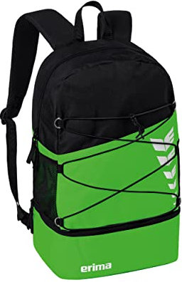 Erima Unisex Six Wings Rucksack mit Bodenfach, Green/schwarz, 1