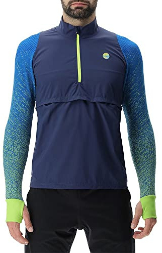 UYN O102433 RUNNING EXCELERATION WINDPROOF SHIRT LONG SL.ZIP UP Jacket Men's Lapis/Limette XXL