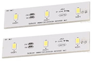 banapoy 2 Stück SW BX02B Kühlschrank LED Lichtleiste Ersatz für Frestec, 6000‑6500 K Weißlicht LED Lichtplatine Ersatz für Electrolux Kühlschrank, für Homa Gefrierschrank