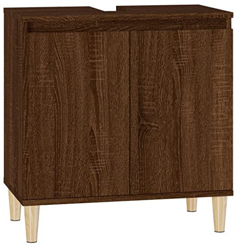 vidaXL Mobile Lavabo Rovere Marrone 58x33x60 cm in Legno Multistrato