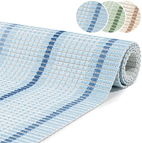 ANRO Badematte Weichschaummatte Bad- und Duschvorleger Antirutsch Badläufer Teppich Blau 300x65cm