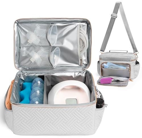 Bag Pump Storage Bag Compatible with with Spectra S1 S2 Gold, Breast Pump Carrying Case,EliteMom Breast Pump Tote Bag with Cooler & Strap