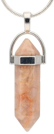 Lebensquelle Plus | Gefasste Doppelspitze | Mit silberfarbener Fassung und Öse (Mondstein)