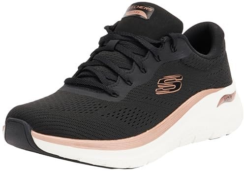 Skechers Arch Fit 2.0 Glow The Distance, Zapatillas Mujer, Black, 37 EU