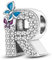 Symretie Damen 925 Sterling Silber Charms Anhänger Buchstaben R Beads Charms Kompatibel mit Europäischen Armbänder und Halskette