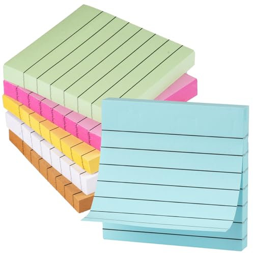 600 Blätter Haftnotizen, To Do Liste, Pastell Sticky Notes, Haftnotizen Klebezettel, Notizblöcke Linierte Notizzettel für Planer Erinnerung Büro Zuhause Schule Zubehör
