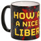 Elbenwald Tazza Liber-Tea con la scritta How About A Nice Cup Of Liber-Tea stampata su tutta la superficie per i fan di Helldivers - Capacità di 320 ml, altezza 9 cm - Ceramica Nero