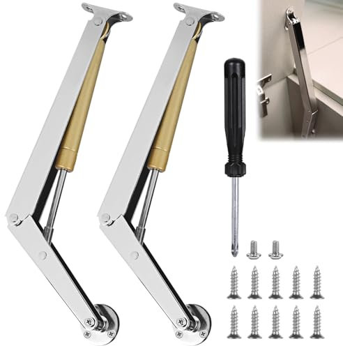 Deckelstützscharniere Gasdruckdämpfer Gasdruckfeder 150N Klappenhalter Klappenbeschlag Klappenstütze Deckelstütze Scharnier Klappscharnier für Küchentür Kleiderschrank 2 Stück