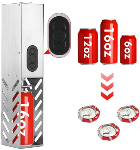 YUCHENGTECH Electric Can Crusher for Recycling 12oz~16oz Cans Wall Mounted Automatic Can Crushers with Automatic Cycle Function Heavy Duty Crusher for Aluminum Seltzer, Soda, Beer Cans and Bottles