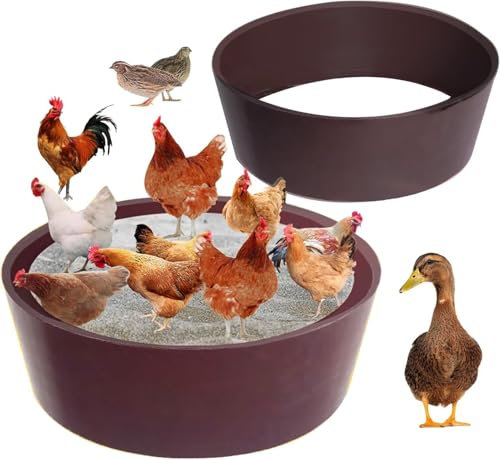 Hühnerstaubbad Sandbadewannen, bodenlose Konstruktion, PE-Umgebung, Sandbad für Hühner, Hühnerstall-Reinigungsbehälter, Behälter für Hühnerstall-Kalk, Essential Chicken (brown)