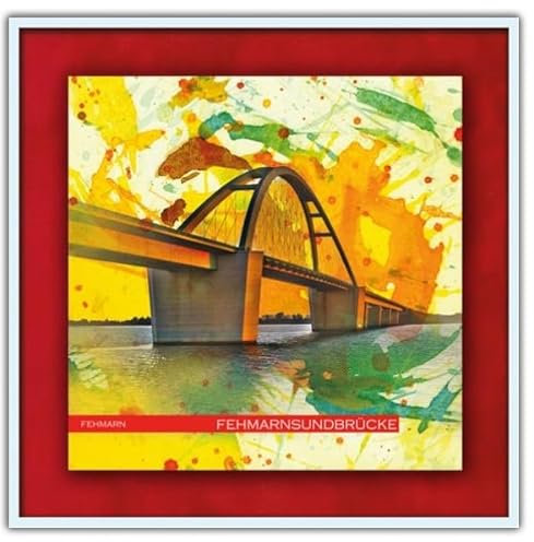 RAY - RAYcities - Fehmarn - Fehmarnsundbrücke - Leinwand Bild als Galerie-Giclée-Druck auf Platte - mit Aluminiumrahmen - orig. handsigniert vom Künstler RAY