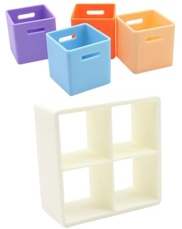 TOYANDONA 1 Satz Mini-Puppenhaus Miniaturmöbel Puppenhaus Regal Puppenhaus Zubehör Puppenhaus Interaktion Puppenmöbel Puppenhauskoffer Mini-Puppenstubenregal Plastik