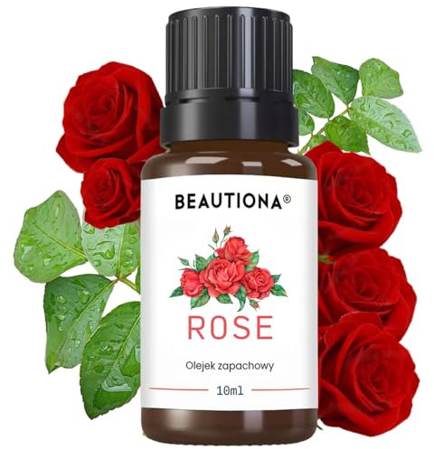 Beautiona, 100% Naturrein Ätherisches Öl für Aromatherapie, Duftlampe, Aroma Diffuser, Massage, Naturkosmetik | Premium Qualität (10 ml, Rose)