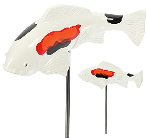 Happyyami Carp Dekoration Resin Garten Skulptur Für Teich Und Außenbereich Farbenfrohes Design Für Gartenlandschaften Und Miniaturgärten