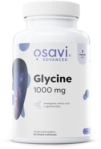 Osavi - Glycin | 1000 mg reine Aminosäure pro Kapsel - Für Regeneration, Kollagenbildung & muskuläre Balance | 1000 mg - 60 Kapseln