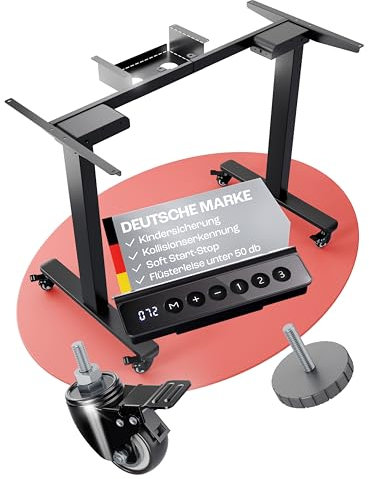 WINTONCOVE Tischgestell höhenverstellbar elektrisch [MIT KABELVERSTECK] Höhenverstellbarer Schreibtisch Gestell mit 2 Motoren | Schreibtisch Gestell höhenverstellbar für 70x110 bis 100x200 Platten