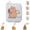 LaresDay Capybara Geldbeutel für Kinder-Portemonnaie mit Schlüsselanhänger&Reißverschluss,Umhängbar für Schule/Reise+3 Stück Capybara Anhänger (Geschenkbox Jungen Mädchen 5-12 Jahre) (Violett)