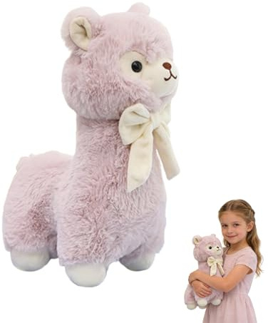 Xiyocadt Alpaka Kuscheltier, Stand Alpaka Plüschtier, Lama Stofftier, Weiches Kuscheltier, Flauschiges Kissen, Geschenk für Kinder Und Erwachsene (70 cm,Lila)