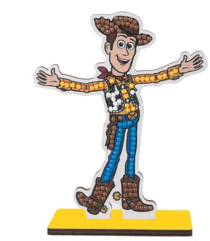 Crystal Art Buddies Kit Diamond Painting Original, Woody - Toy Story, Diamants en résine Brillante, Set créatif 6+ avec Support en Bois, 11 cm