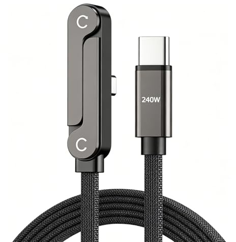 KUTKE 1PcsUSB C Charger Cable with Stand,flat phone charger,phone charger with stand,240w fast charging stand data cable with bendphone accessories Compatible with iPhone 17 16 15 Pro Max(C-C)