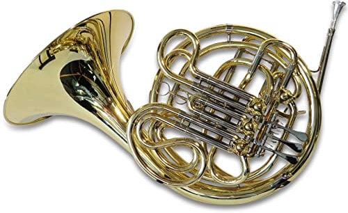 SYMPHONIE WESTERWALD Waldhorn/Doppelhorn JS1080 in F/B, Gold/Silber, inkl. Luxus-Hartschalenkoffer und Waldhörner Zubehör