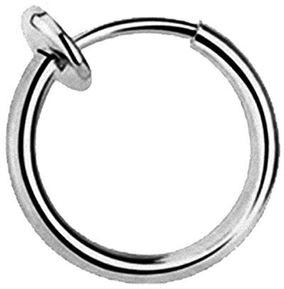 Taffstyle® Septum Nasenpiercing Klemmring Fake Ring Sping Piercing Helix Ohr Nasenring / Silber