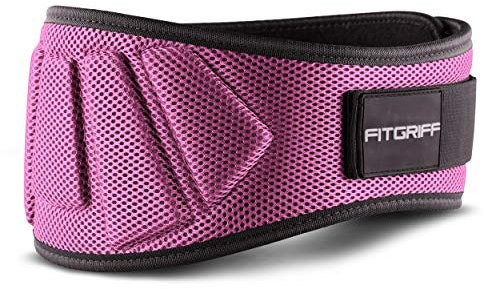 Fitgriff® Gewichthebergürtel V1 - Fitness-Gürtel für Bodybuilding, Krafttraining, Gewichtheben - Trainingsgürtel für Damen und Herren (Pink, 81cm - 88cm Bauchumfang (Medium))