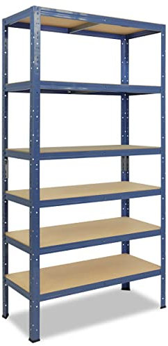 shelfplaza® 230x90x60cm HOME Scaffale metallo per carichi pesanti blu con 6 ripiani con 145kg capacità di carico/Scaffali in metallo per garage come scaffali per ripostiglio o officina