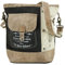 Sunsa Canvas Vintage Stil Umhängetasche. Große Damen Schultertasche. Crossbody Bag mit Leder verstellbarer Henkel. Tasche Handtasche Damentasche Frauentasche beige/schwarz