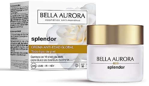 BELLA AURORA - Global Anti Aging Tagescreme Splendor 50 ml, Tagespflege für Reife Haut, Reduziert Falten und Strafft die Haut - Mit Kamelienöl und UVA Sonnenschutz LSF 20 - Dermatologisch Getestet