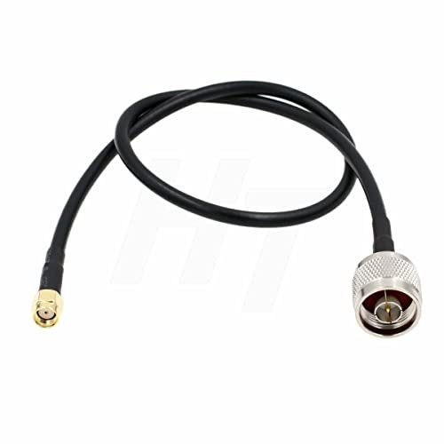 HangTon RP-SMA RG58/U Router Router Antena RF, cable coaxial de baja pérdida (1 metro)
