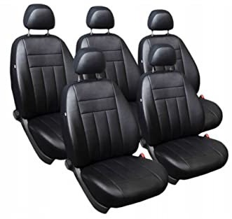 ERJOT Maßgefertigte Kunstleder Sitzbezüge in Schwarz Schonbezüge kompatibel mit Ford S-Max