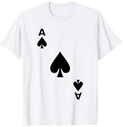 Kartenspiel Spielkarte Pik As Karte Party Kostüm Verkleidung T-Shirt