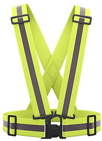 AYKRM Warnweste Fahrrad Reflektorweste Joggen Sicherheitsweste Einstellbar Leicht für Laufen, Motorrad, Running Reflektierende für Erwachsene, Kinder (Gelb1)