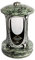Afterglow Stilvolle Grablaterne Elégant Granit Olive Höhe 23 cm/Ø 15 cm Grableuchte Grablicht Grablampe Granitlampe Granitlaterne Bronze mit Sockel Grabschmuck