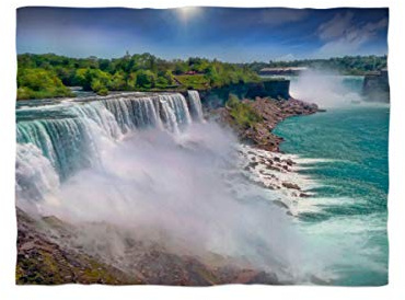 fotobar!style Fleecedecke ca. 180 x 135 cm Niagarafälle - American Falls und Horseshoe Fall