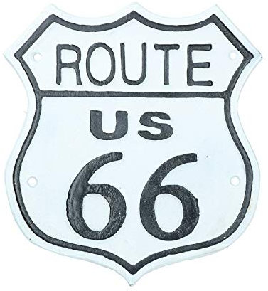 Route 66 Cast Iron Metal Sign Plaque Door Wall House USA America Highway