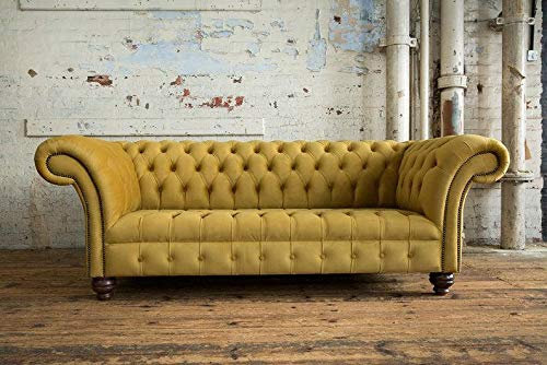 jvmoebel 3 Sitzer Chesterfield Sofas Design Luxus Couch Sofa Couchen XXL Stoff Polster