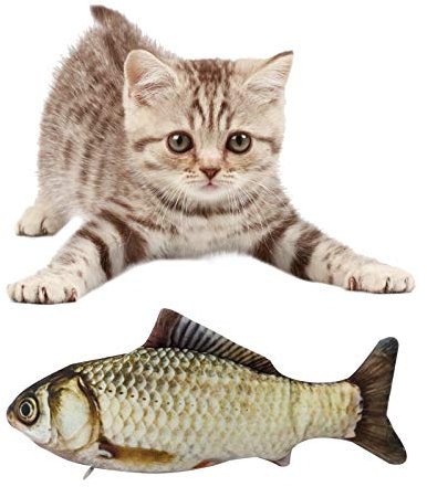 BERYCH Katzenminze Fisch Spielzeug für Katze,30cm Fisch Haustier Interaktive Spielzeug, für Katze, Kitty Spielt, Kaut, Beißen Kissen, Karpfen Simulation Plush Fisch