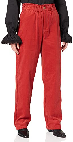 NA-KD Loose Fit Corduroy Pants Panas, Rosso, 42 para Mujer