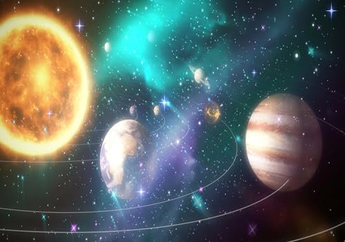 Wesmilewallpaper Papier Peint Panoramique 3D Fantaisie Ciel Étoilé Univers Planète Espace Tapisserie Murales Papiers Peints Intissé Poster Mural 400X280Cm