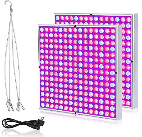 NAIZY 2 x 45W Pflanzenlampe 225LEDs Pflanzenleuchte LED Pflanzenlicht Rot&Blau vollspektrum Wachstumslampe 1.5m Kabellänge Innengarten Wachsen-Hängeleuchte, 310 * 310 * 35mm