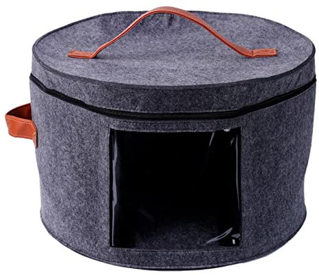 Hut Aufbewahrungsbox 17Zoll Hutschachtel, Aufbewahrungstasche, Faltbare Runde Reise-Hutboxen Mit Staubdichtem Deckel, Geeignet Für Verschiedene Arten Von Hüten, Stofftier-Spielzeug-Aufbewahrungstasche