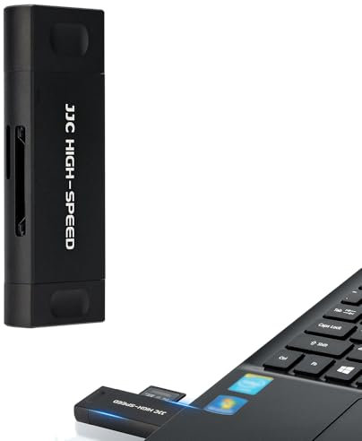 JJC 3-in-1 USB 3.1 Memory Card Reader for UHS-II SDXC SDHC SD, MMC, RS-MMC, MMCmicro, MMCmobile, miniSD, microSD, microSDXC, microSDHC and UHS-I Cards, for Windows MacOS Chrome - Black