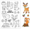 GLOBLELAND Hallo Herbst Tier Kürbis Stempel, Reh Fuchs Hase Eichhörnchen Maus Blatt Silikon Stempel transparent, klarer Stempel für Papierkarten Alben