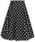 Rock Damen Knielang Rockabilly Elegant A Linie Skirt Petticoat Röcke Tellerrock Faltenrock Vintage Blume Polka Dot Swing 50er Jahre Retro Trachtenrock Festlich Coctailkleid Schwarz Polka Dot L